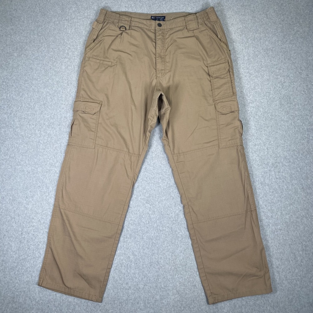 5.11 Tactical Cargo Pants Mens 38x32 Tan Khaki Ripstop Work Trousers